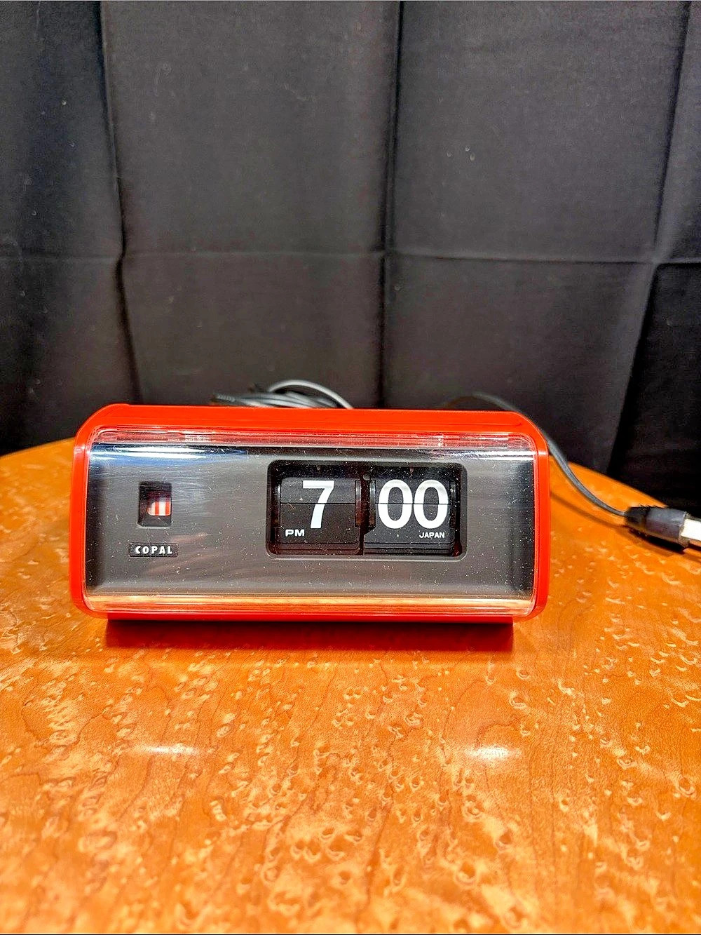 Vintage Copal Model 222 Orange Flip Clock - 1970s Space Age Japan (Working)